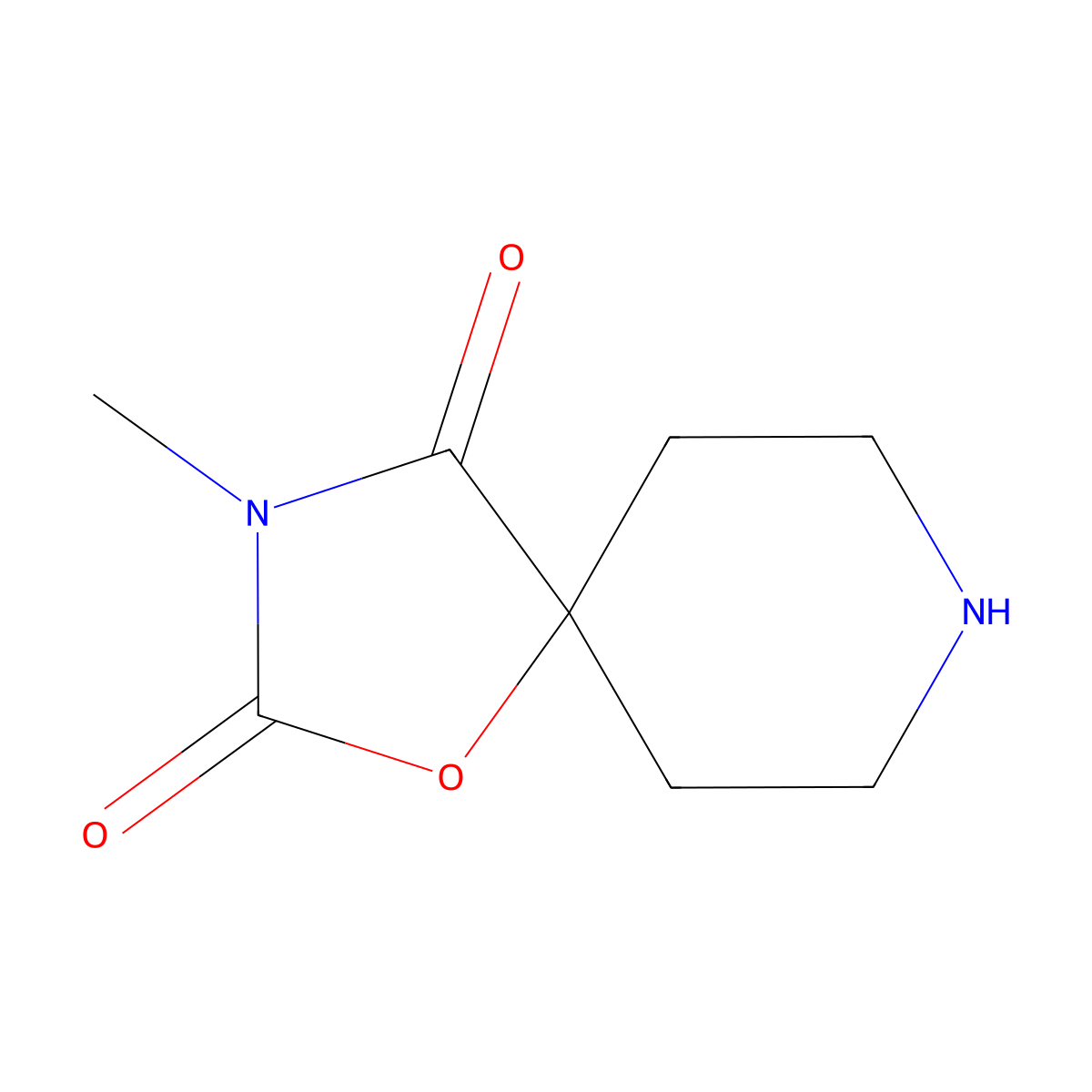 3-Methyl-1-oxa-3,8-diazaspiro[4.5]decane-2,4-dione molecular structure, CAS 26733-65-3