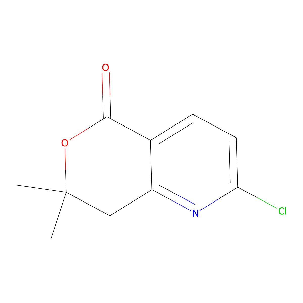 2-Chloro-7,7-dimethyl-7,8-dihydro-5H-pyrano[4,3-b]pyridin-5-one molecular structure, CAS 2673369-01-0