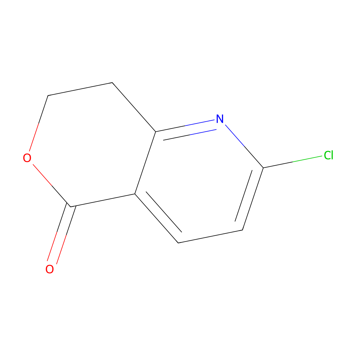 2-Chloro-7,8-dihydro-5H-pyrano[4,3-B]pyridin-5-one molecular structure, CAS 2673369-37-2