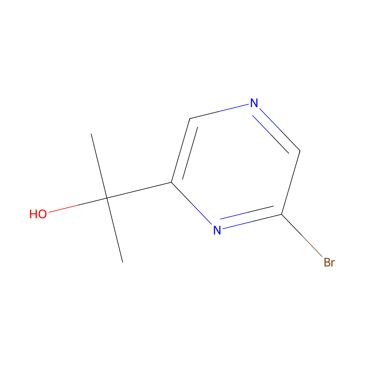 2-(6-Bromopyrazin-2-yl)propan-2-ol molecular structure, CAS 2673371-79-2