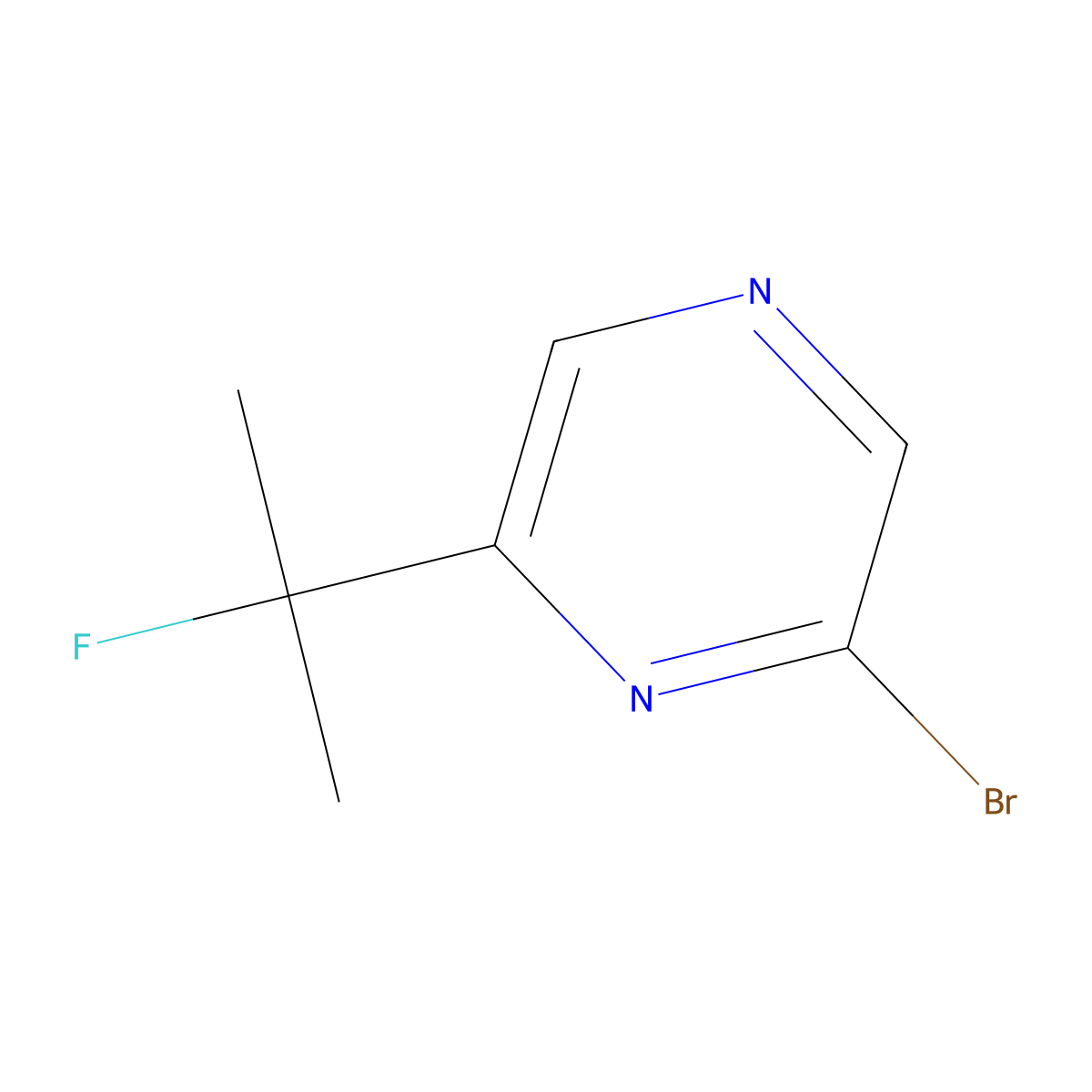 2-Bromo-6-(2-fluoropropan-2-yl)pyrazine molecular structure, CAS 2673371-80-5