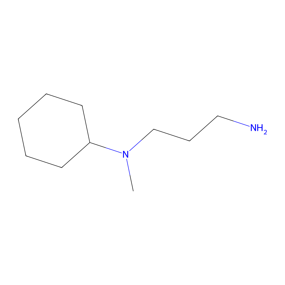 N-(3-aminopropyl)-N-methylcyclohexanamine molecular structure, CAS 26735-20-6