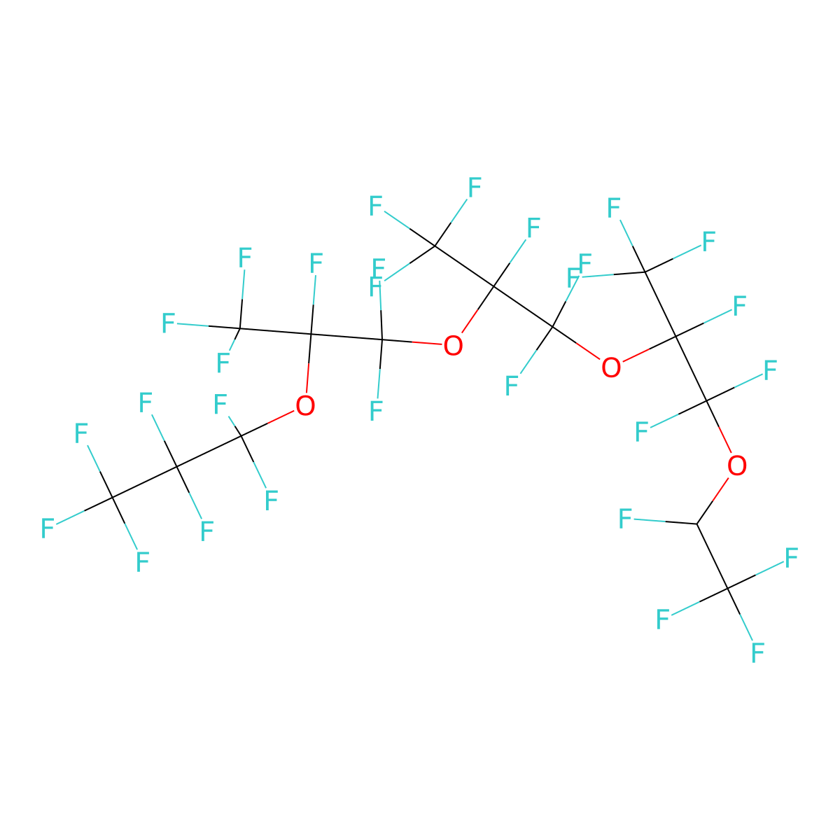 3,6,9,12-Tetraoxapentadecane, 1,1,1,2,4,4,5,7,7,8,10,10,11,13,13,14,14,15,15,15-eicosafluoro-5,8,11-tris(trifluoromethyl)- molecular structure, CAS 26738-51-2
