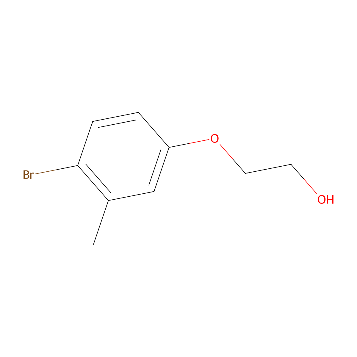 2-(4-Bromo-3-methylphenoxy)ethanol molecular structure, CAS 26738-92-1