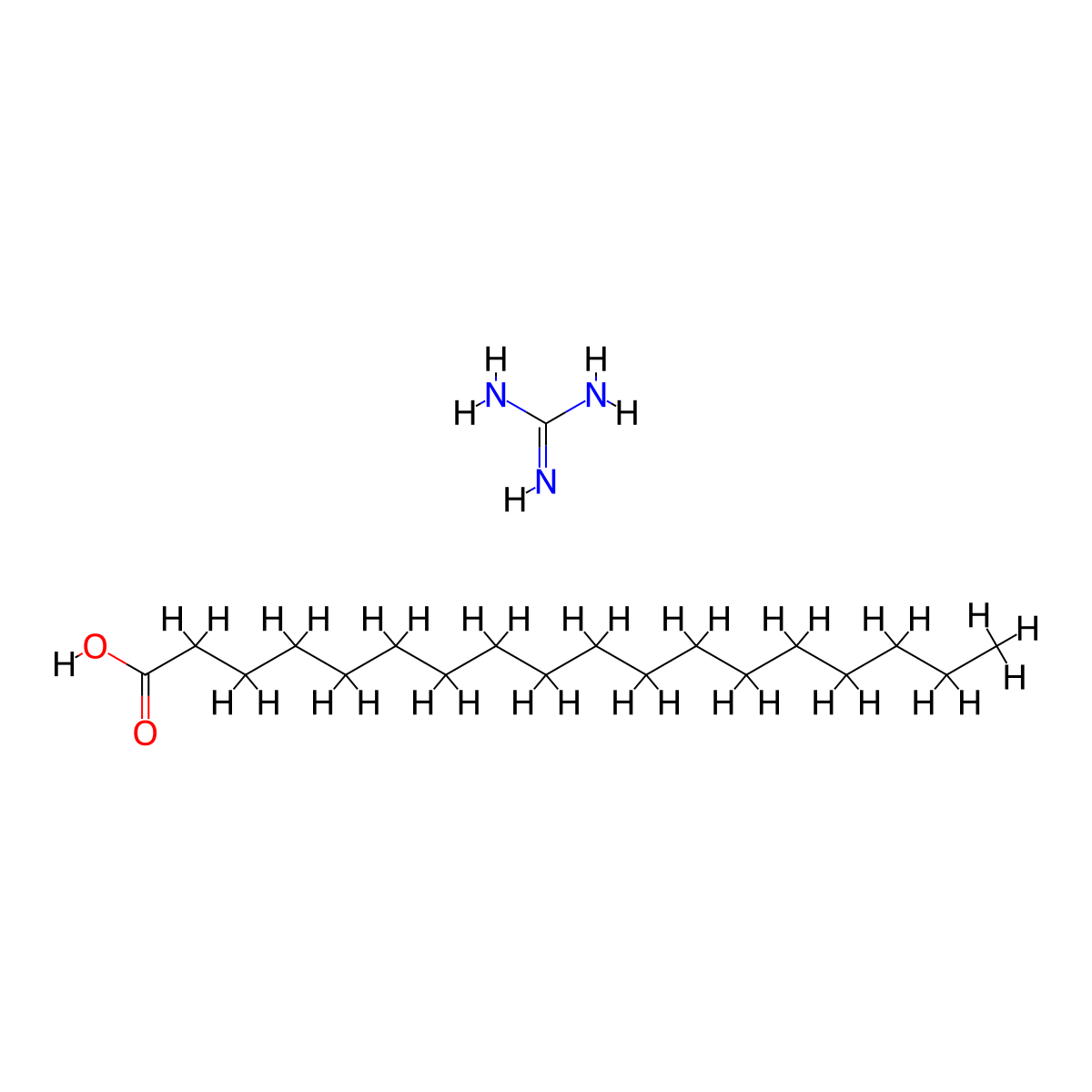 Octadecanoic acid, compd. with guanidine (1:1) molecular structure, CAS 26739-53-7