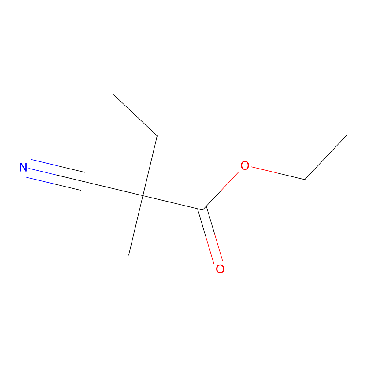 Ethyl 2-cyano-2-methylbutanoate molecular structure, CAS 26739-87-7