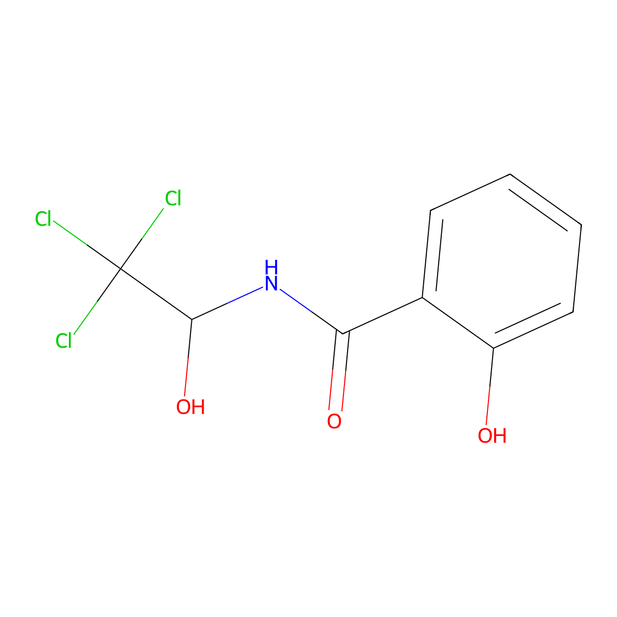 2-Hydroxy-n-(2,2,2-trichloro-1-hydroxyethyl)benzamide molecular structure, CAS 2674-50-2
