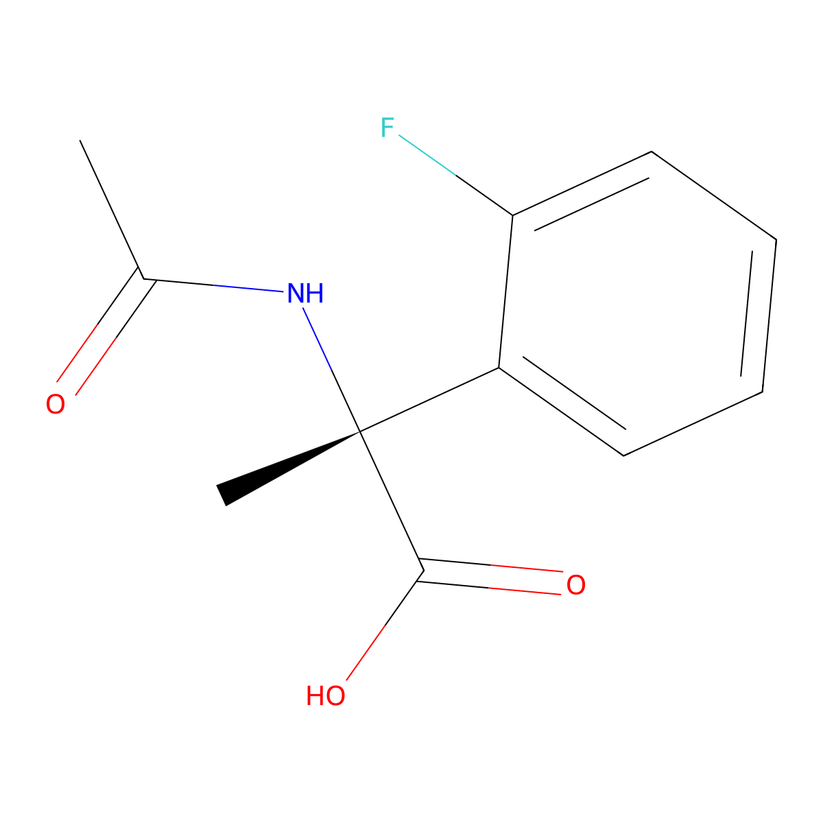 (R)-2-Acetamido-2-(2-fluorophenyl)propanoic acid molecular structure, CAS 267401-33-2