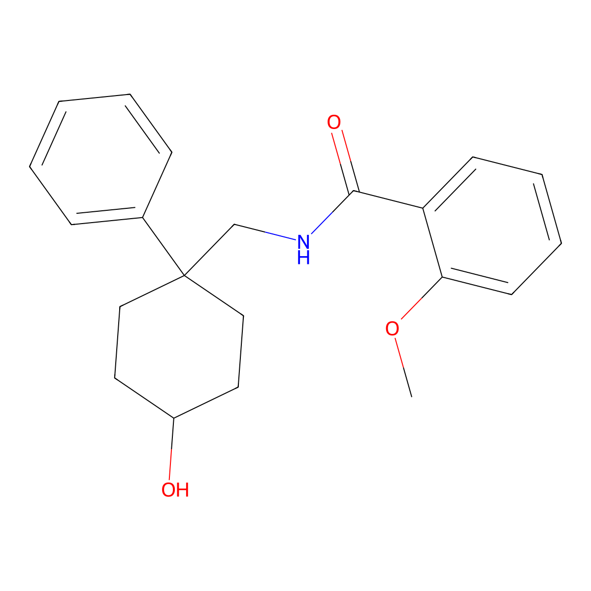 N-[(4-hydroxy-1-phenylcyclohexyl)methyl]-2-methoxybenzamide molecular structure, CAS 267402-72-2