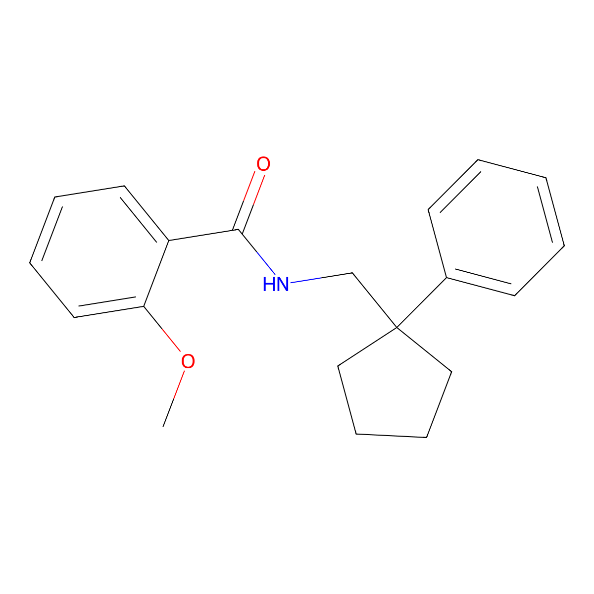 2-methoxy-N-[(1-phenylcyclopentyl)methyl]benzamide molecular structure, CAS 267404-23-9