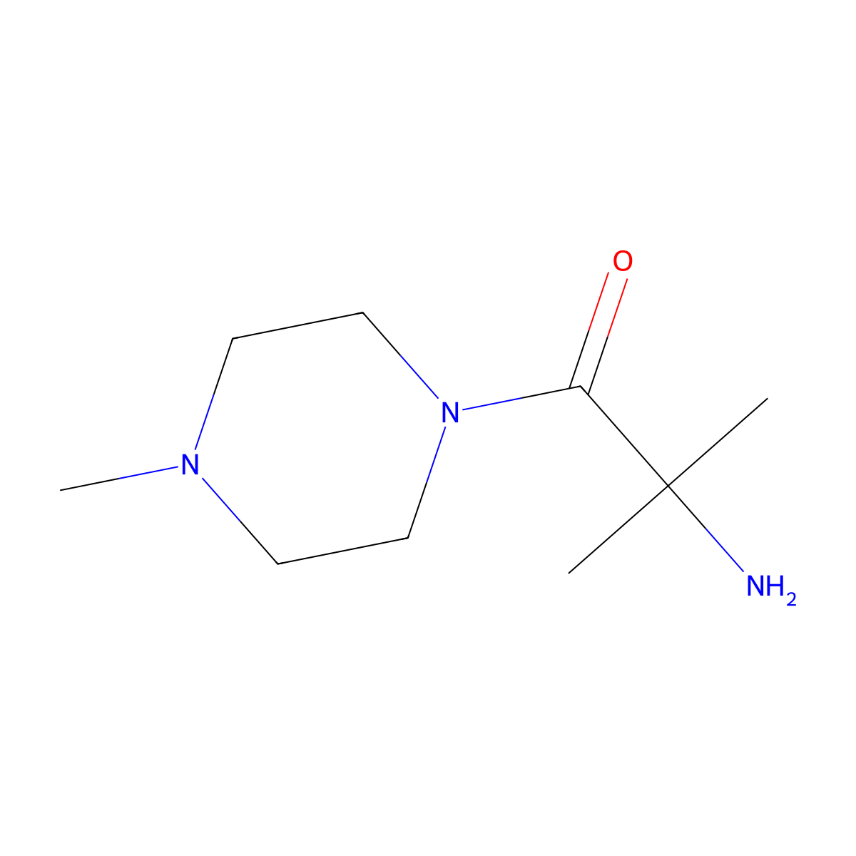 2-Amino-2-methyl-1-(4-methylpiperazin-1-yl)propan-1-one molecular structure, CAS 267406-39-3