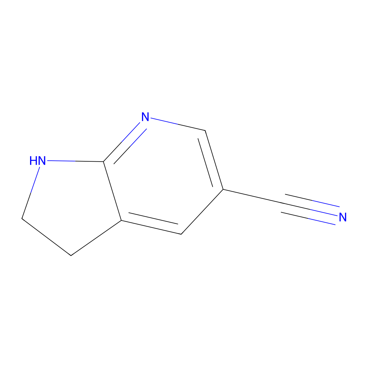 2,3-Dihydro-1H-pyrrolo[2,3-B]pyridine-5-carbonitrile molecular structure, CAS 267413-07-0