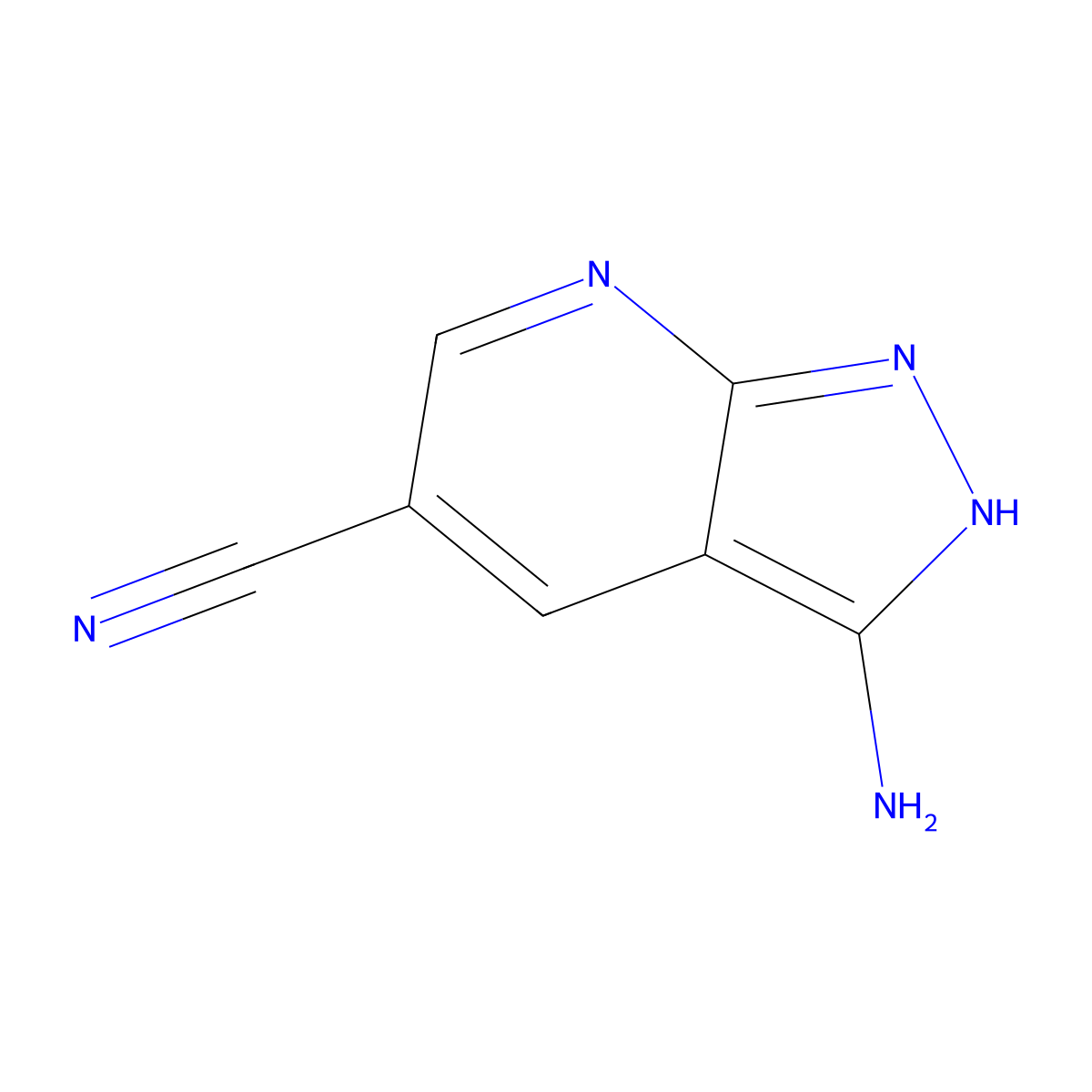 3-amino-1H-Pyrazolo[3,4-b]pyridine-5-carbonitrile molecular structure, CAS 267413-11-6