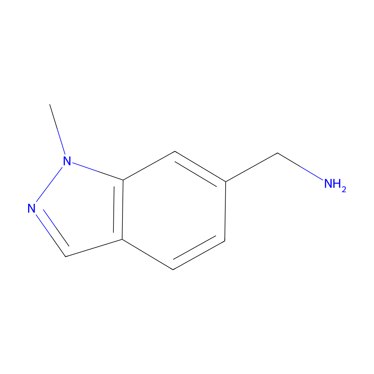 1-Methyl-1H-indazole-6-methanamine molecular structure, CAS 267413-31-0