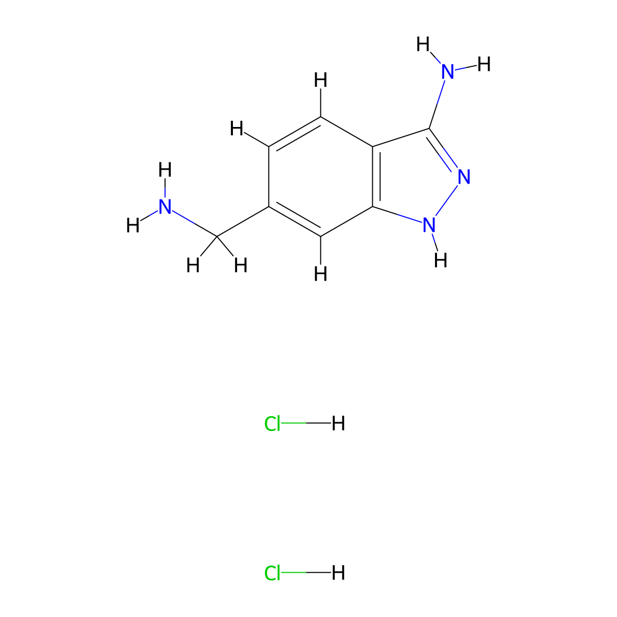 6-(aminomethyl)-1H-indazol-3-amine dihydrochloride molecular structure, CAS 267413-33-2