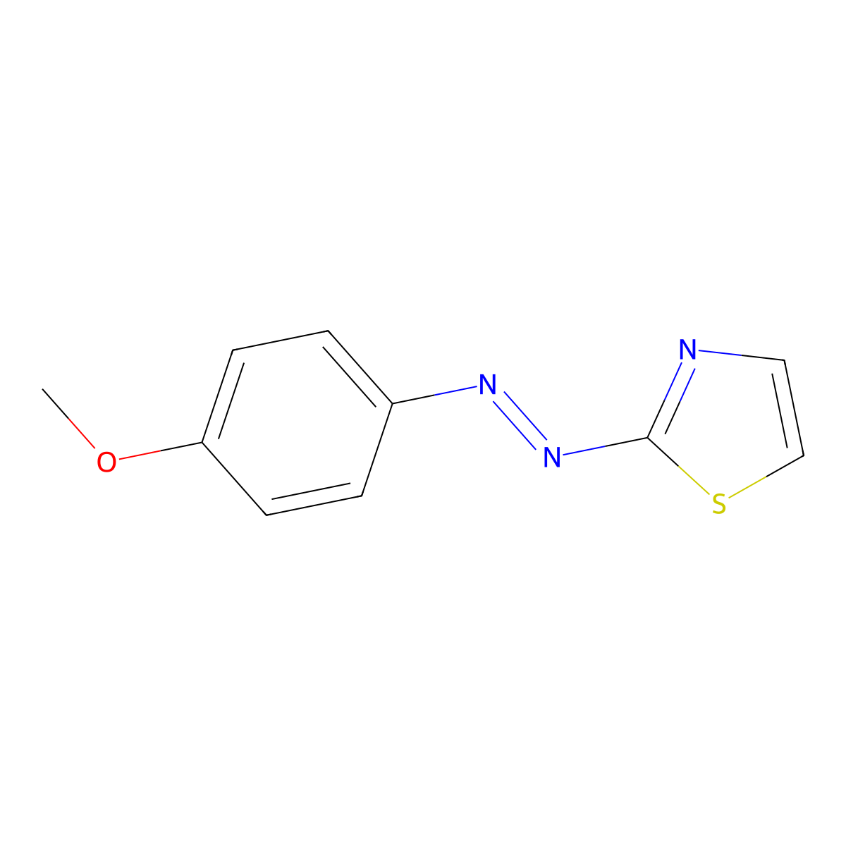 (E)-2-((4-Methoxyphenyl)diazenyl)thiazole molecular structure, CAS 267417-51-6