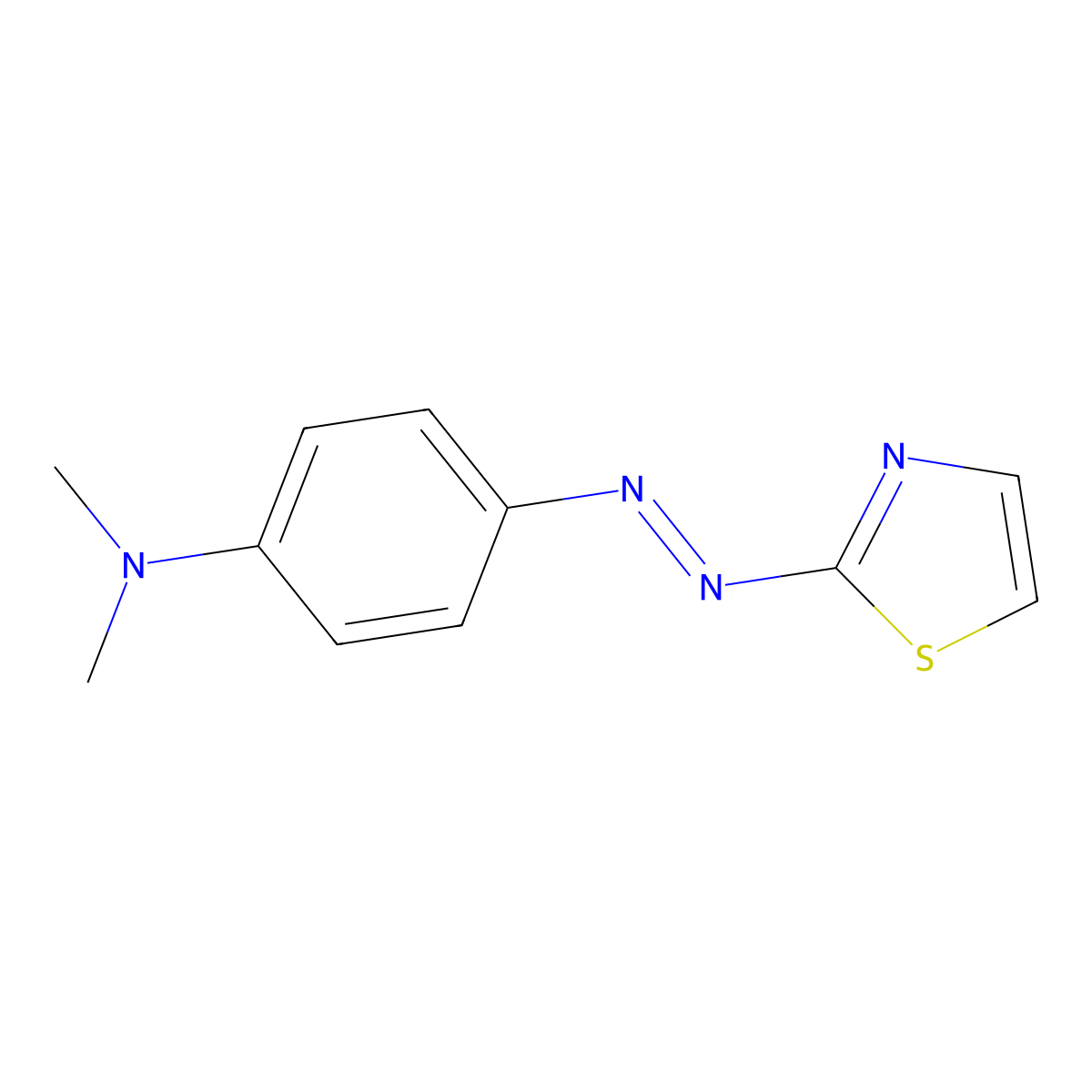 Benzenamine, N,N-dimethyl-4-(2-thiazolylazo)- molecular structure, CAS 267417-54-9