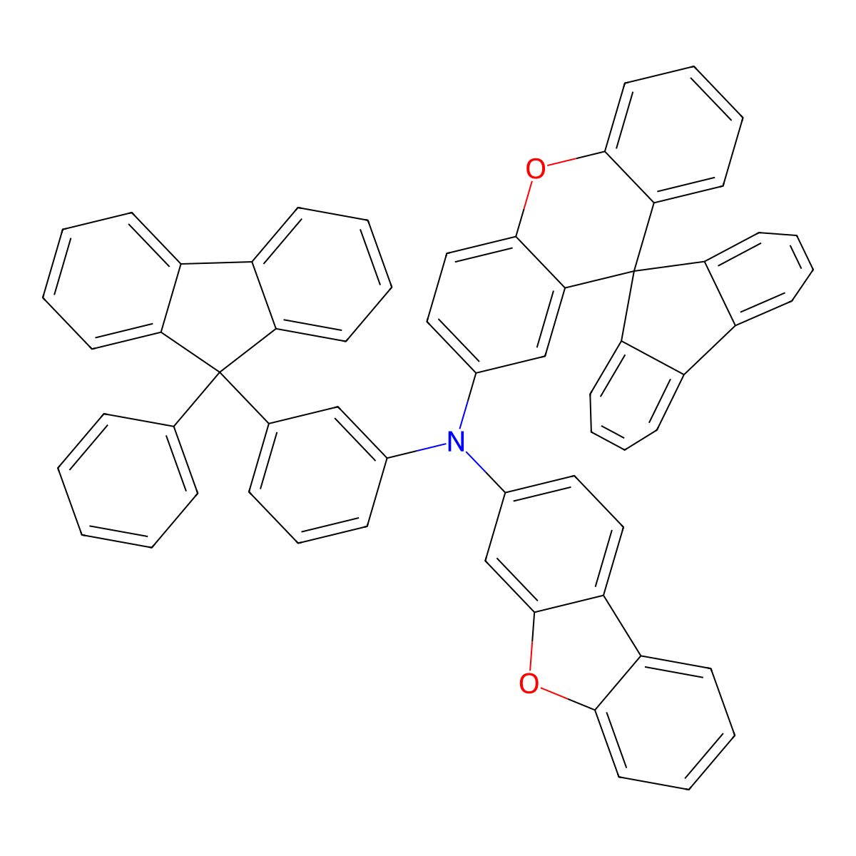 N-(dibenzo[b,d]furan-3-yl)-N-(3-(9-phenyl-9H-fluoren-9-yl)phenyl)spiro[fluorene-9,9'-xanthen]-2'-amine molecular structure, CAS 2674175-12-1