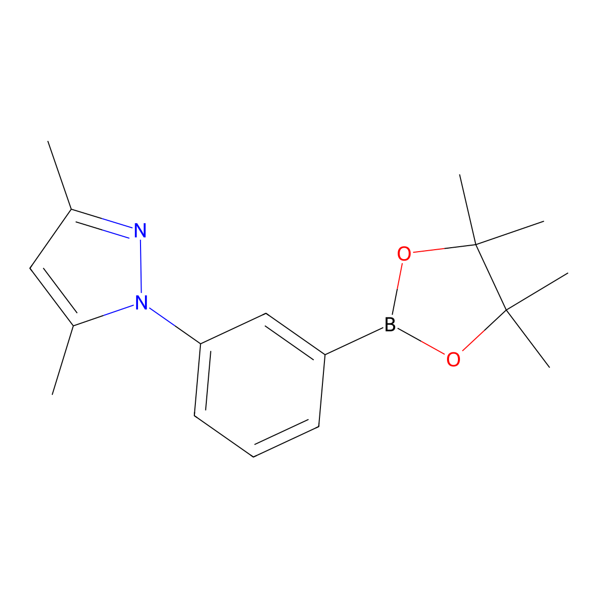 3,5-Dimethyl-1-(3-(4,4,5,5-tetramethyl-1,3,2-dioxaborolan-2-yl)phenyl)-1H-pyrazole molecular structure, CAS 2674178-86-8