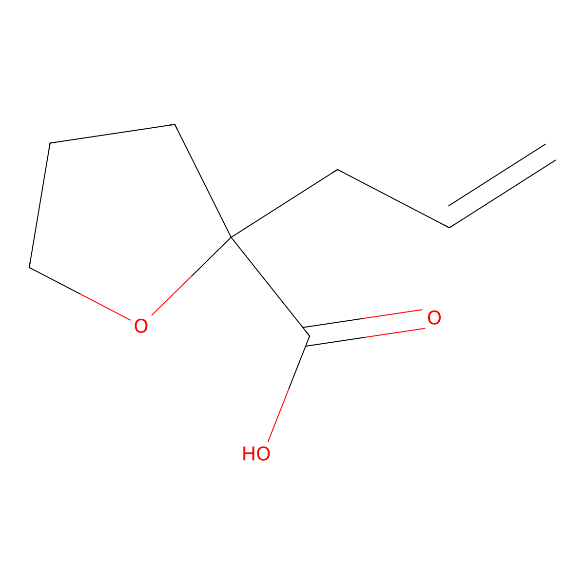 2-Prop-2-enyloxolane-2-carboxylic acid molecular structure, CAS 267425-71-8