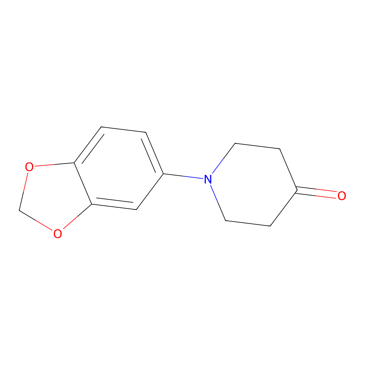 1-(1,3-Benzodioxol-5-yl)piperidin-4-one molecular structure, CAS 267428-44-4