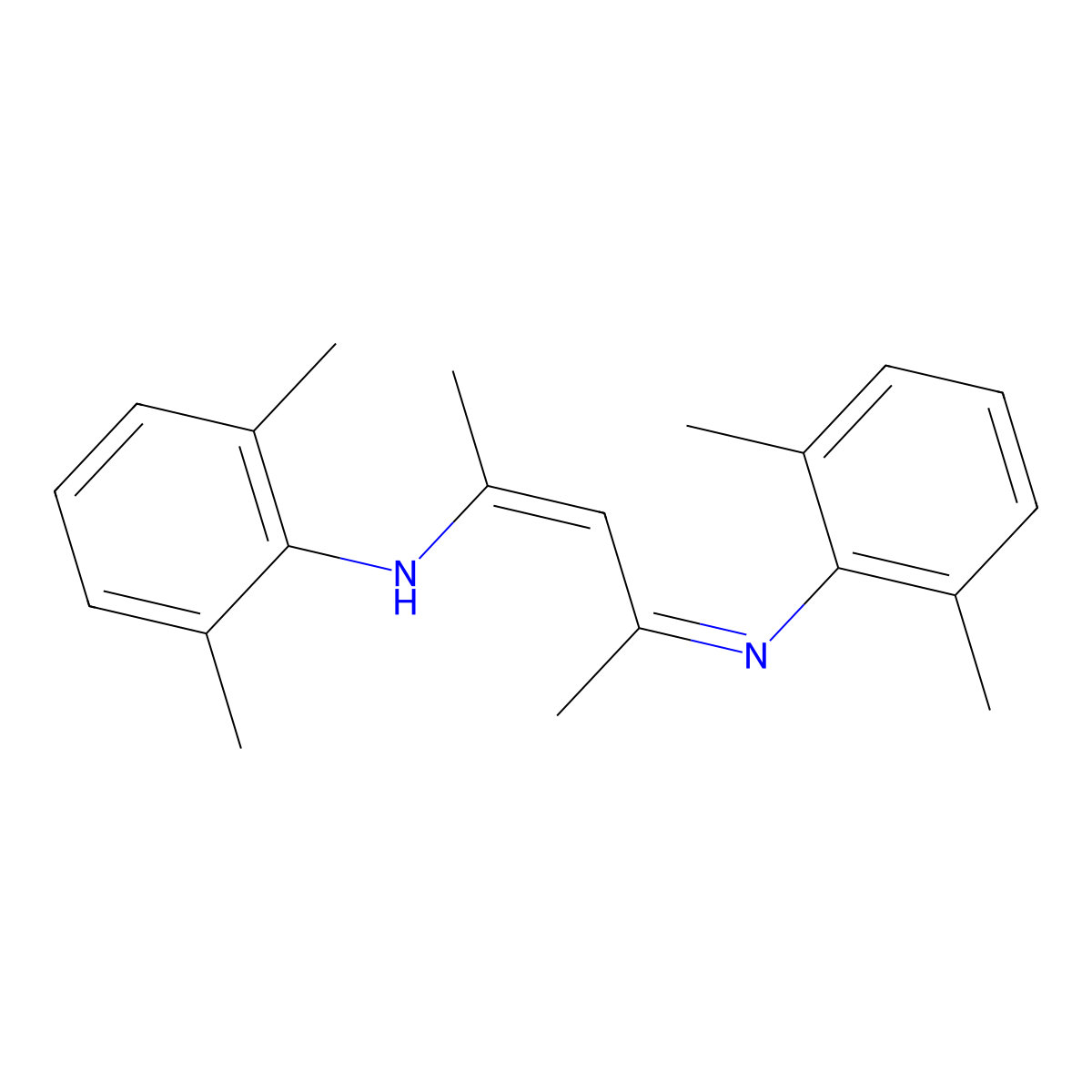N-{3-[(2,6-Dimethylphenyl)amino]-1-methyl-2-buten-1-ylidene}-2,6-dimethylbenzenamine molecular structure, CAS 267431-79-8