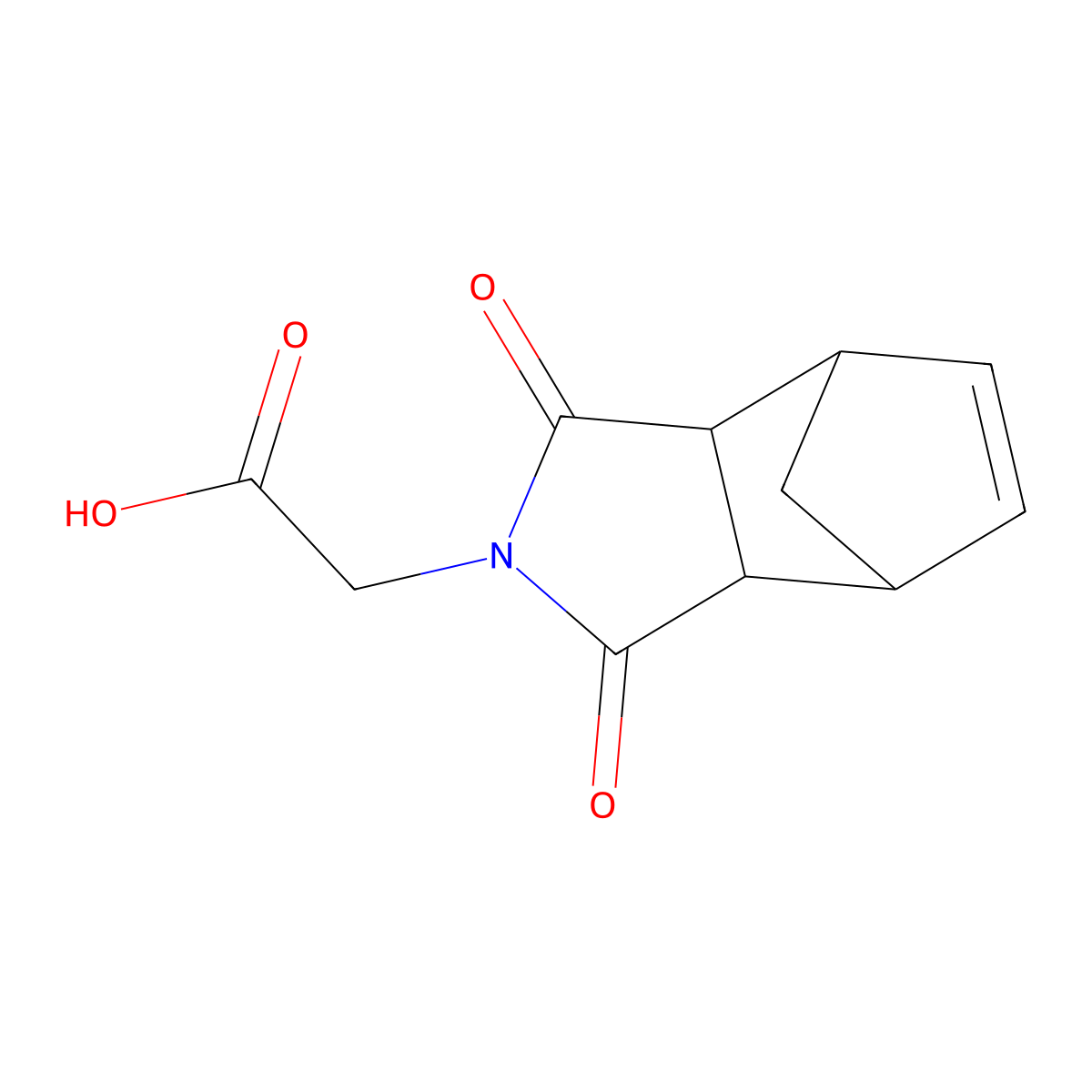 (3,5-Dioxo-4-aza-tricyclo[5.2.1.0*2,6*]dec-8-en-4-yl)-acetic acid molecular structure, CAS 26749-93-9