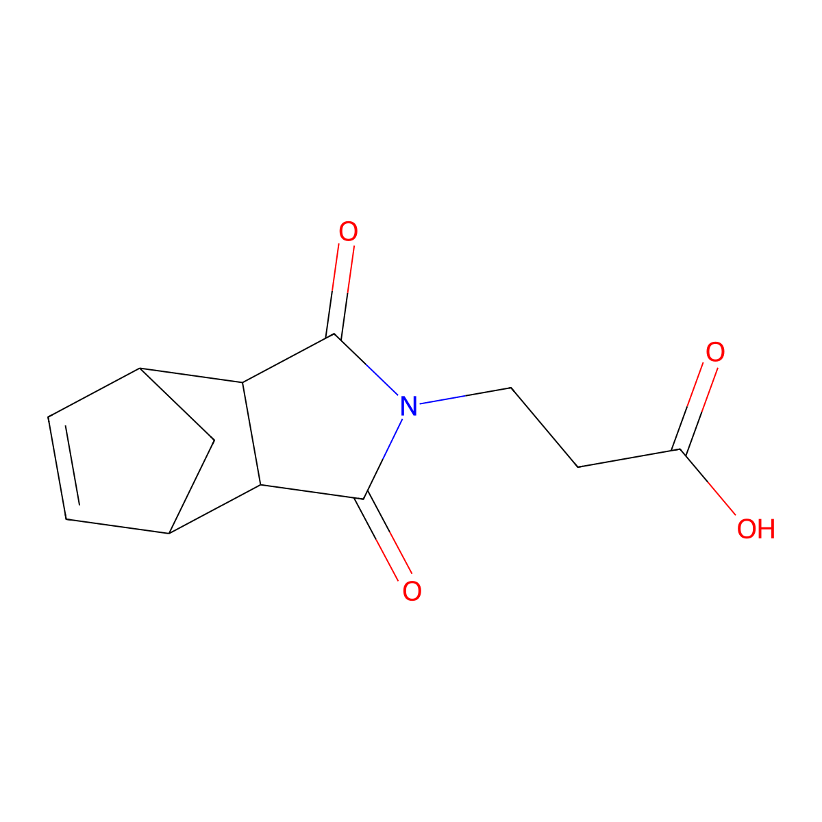 3-(1,3-dioxo-1,3,3a,4,7,7a-hexahydro-2H-4,7-methanoisoindol-2-yl)propanoic acid molecular structure, CAS 26749-97-3