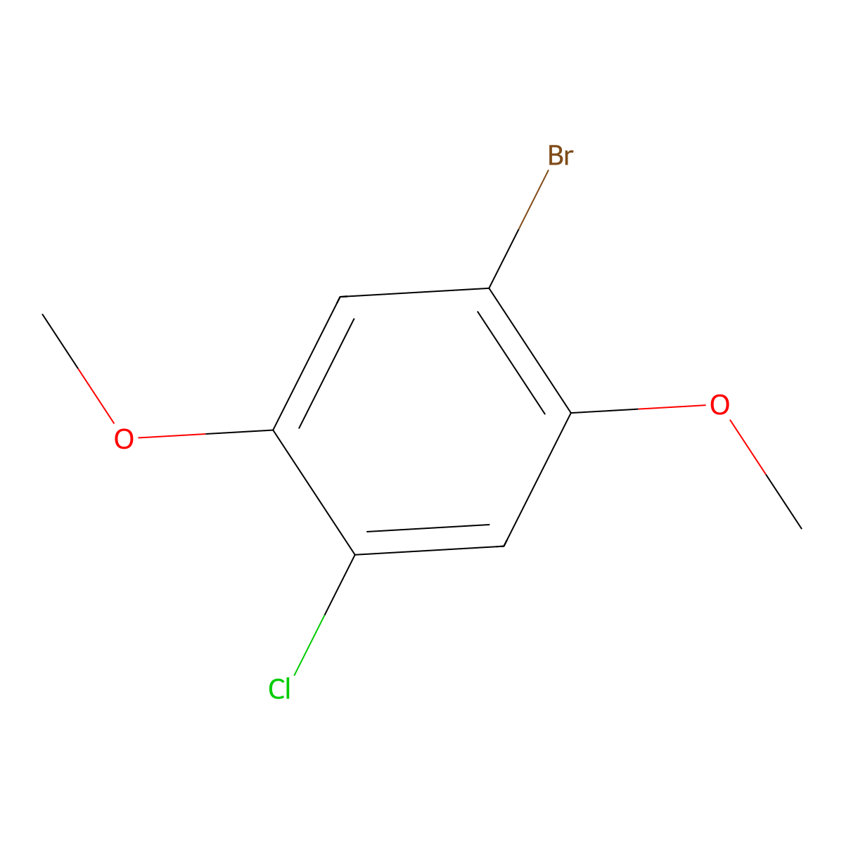 1-Bromo-4-chloro-2,5-dimethoxybenzene molecular structure, CAS 2675-81-2