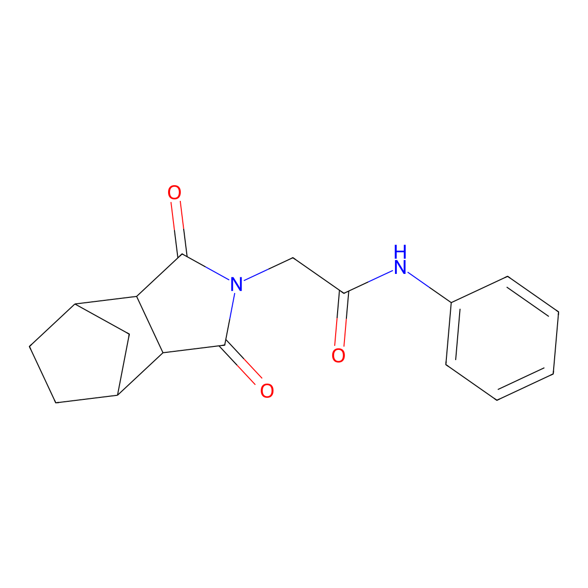 2-(1,3-dioxooctahydro-2H-4,7-methanoisoindol-2-yl)-N-phenylacetamide molecular structure, CAS 26750-05-0