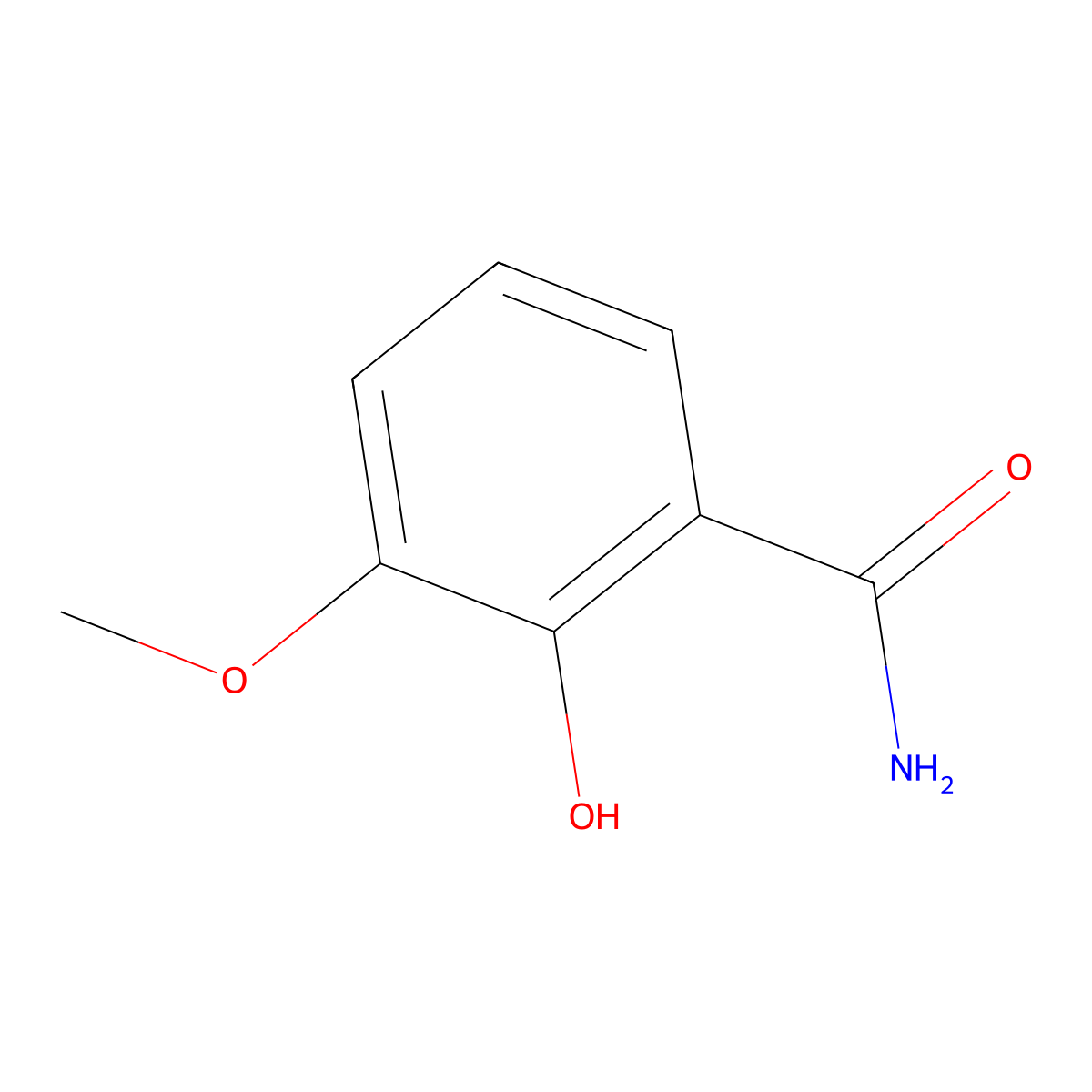 2-Hydroxy-3-methoxybenzamide molecular structure, CAS 26751-04-2