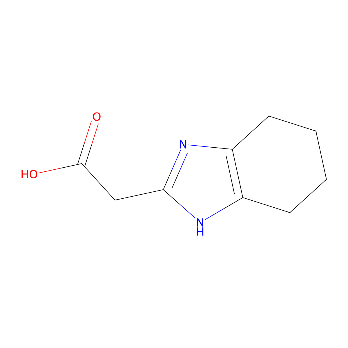 2-(4,5,6,7-Tetrahydro-1h-1,3-benzodiazol-2-yl)acetic acid molecular structure, CAS 26751-25-7