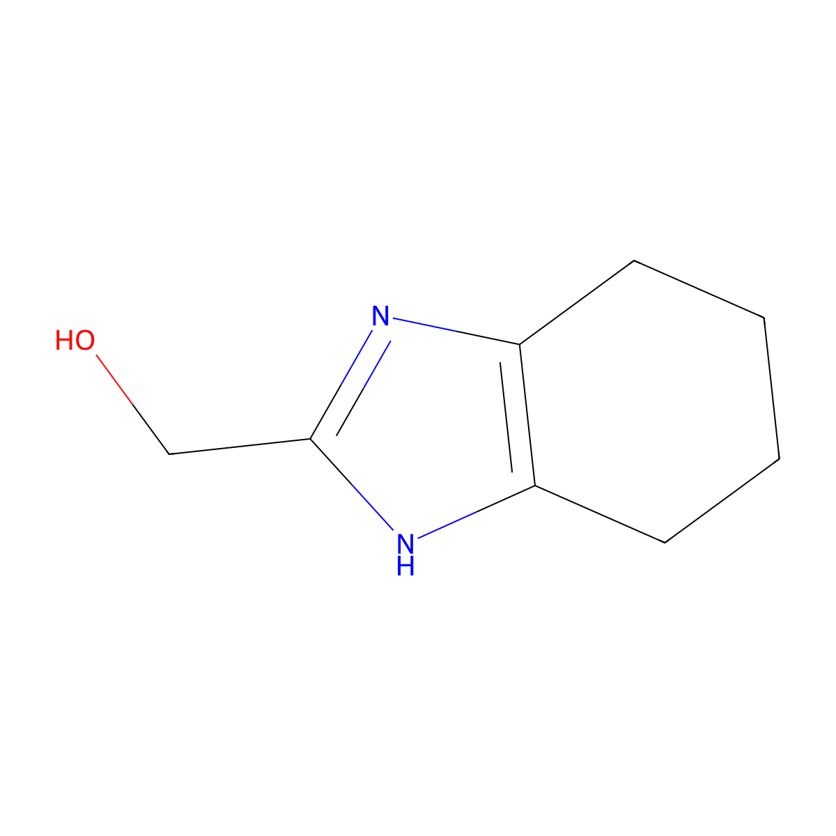 (4,5,6,7-Tetrahydro-1H-benzo[d]imidazol-2-yl)methanol molecular structure, CAS 26751-30-4