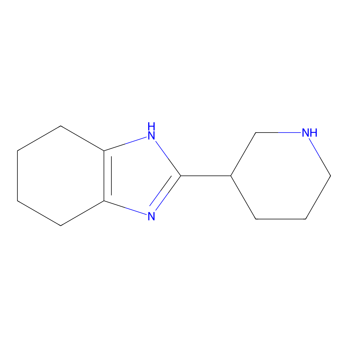 2-(Piperidin-3-YL)-4,5,6,7-tetrahydro-1H-1,3-benzodiazole molecular structure, CAS 26751-35-9