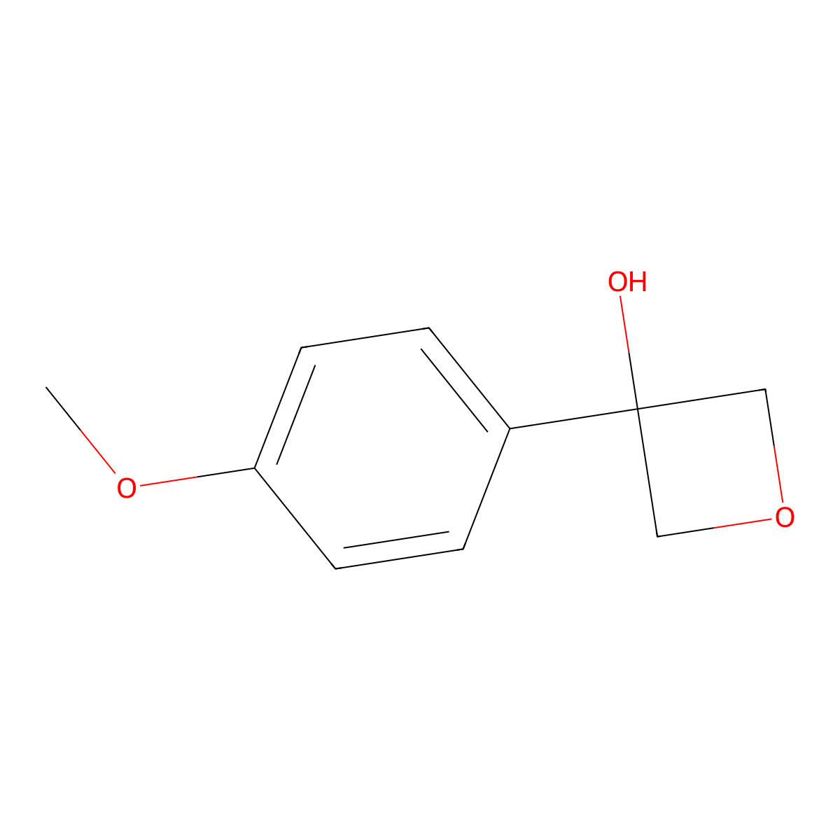 3-(4-Methoxyphenyl)oxetan-3-ol molecular structure, CAS 26755-28-2