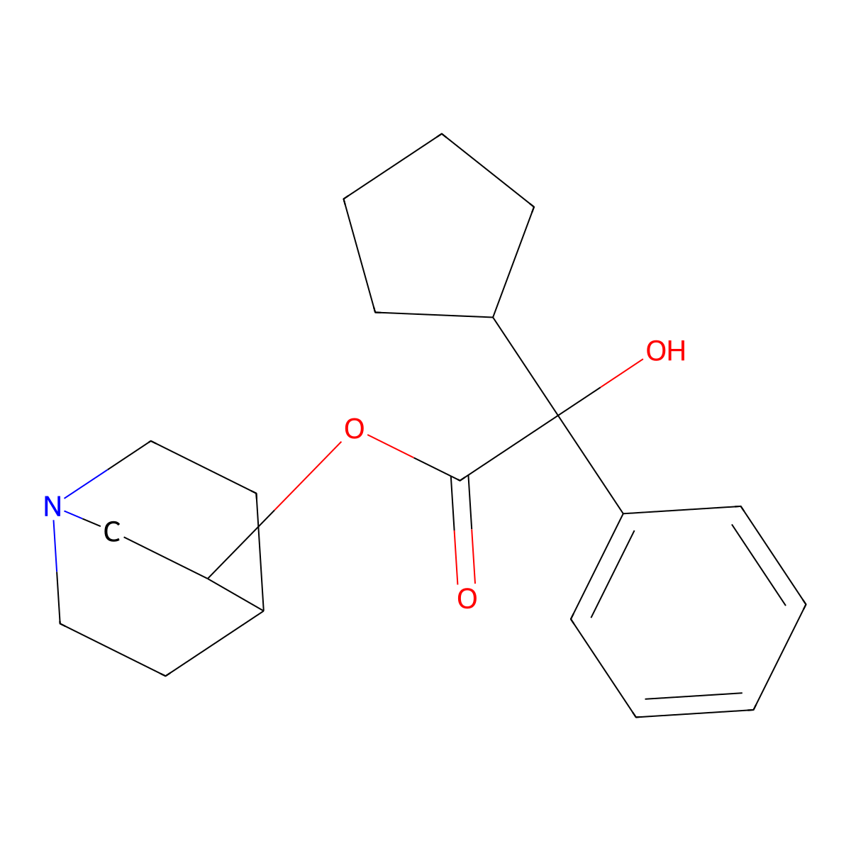 Benzeneacetic acid, alpha-cyclopentyl-alpha-hydroxy-, 1-azabicyclo(2.2.2)oct-3-yl ester molecular structure, CAS 26758-53-2