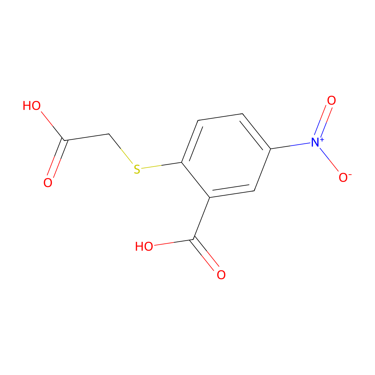 2-((Carboxymethyl)thio)-5-nitrobenzoic acid molecular structure, CAS 26759-50-2