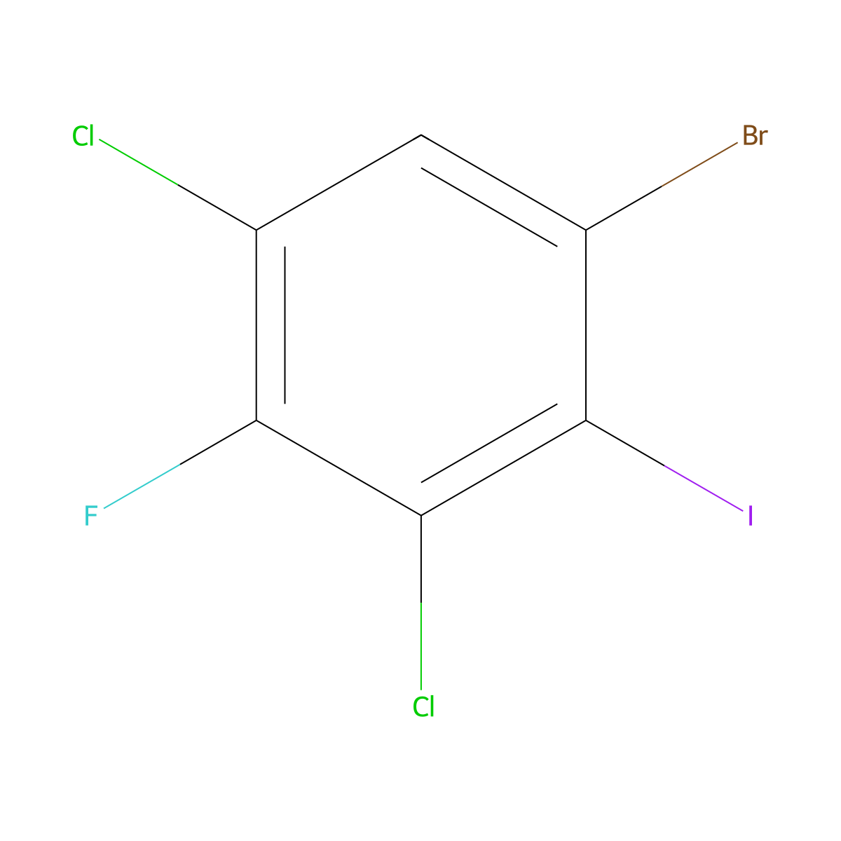 1-Bromo-3,5-dichloro-4-fluoro-2-iodobenzene molecular structure, CAS 2676196-06-6
