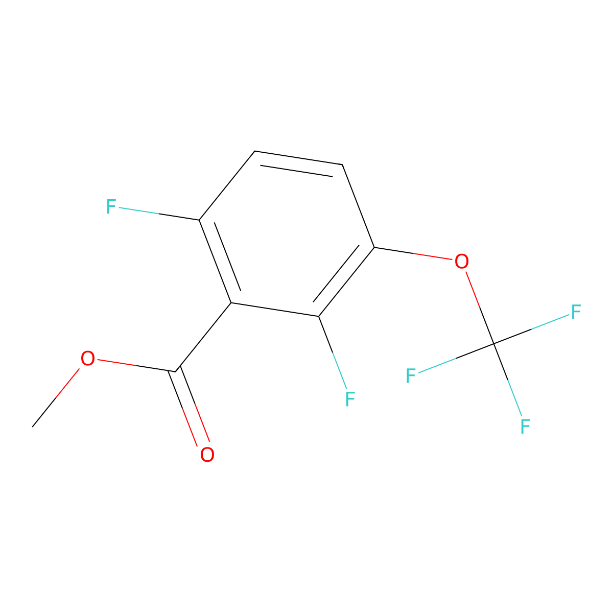 Methyl 2,6-difluoro-3-(trifluoromethoxy)benzoate molecular structure, CAS 2676196-07-7