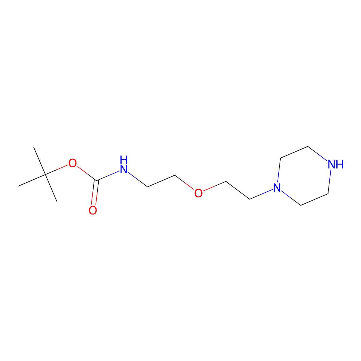 tert-butyl N-{2-[2-(piperazin-1-yl)ethoxy]ethyl}carbamate molecular structure, CAS 2676205-90-4