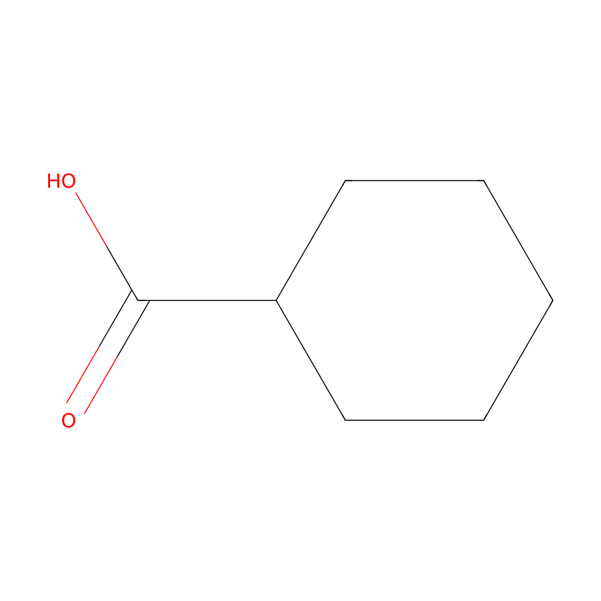 Cyclohexanecarboxylic acid molecular structure, CAS 26764-36-3