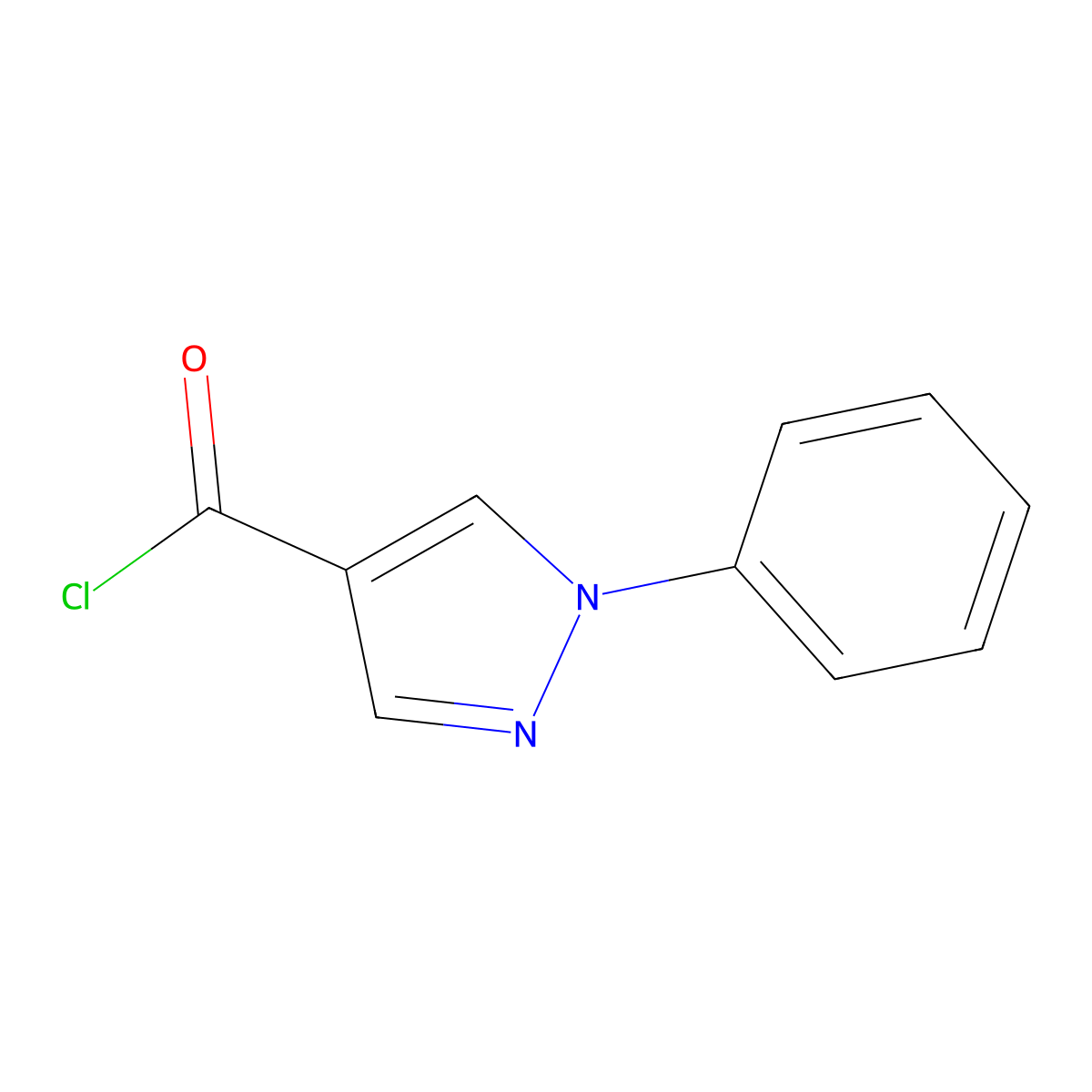 1-Phenyl-1H-pyrazole-4-carbonyl chloride molecular structure, CAS 267641-97-4