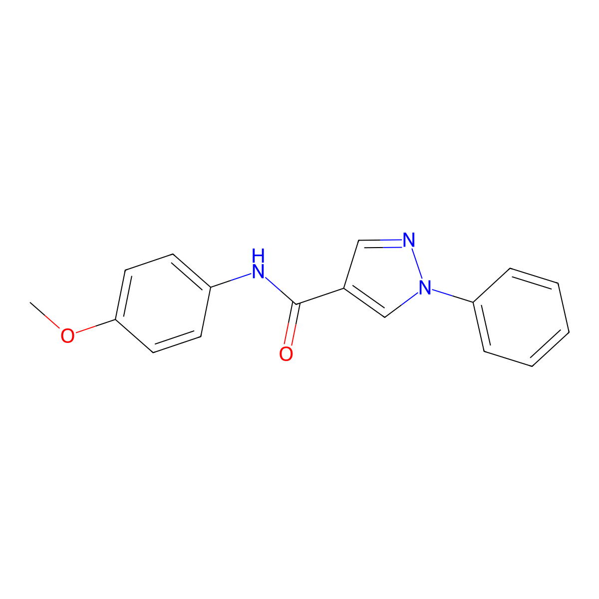 N-(4-methoxyphenyl)-1-phenyl-1H-pyrazole-4-carboxamide molecular structure, CAS 267641-99-6