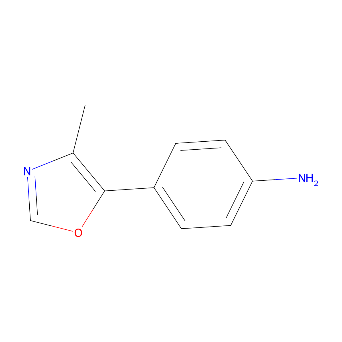 4-(4-Methyl-1,3-oxazol-5-yl)aniline molecular structure, CAS 267648-20-4
