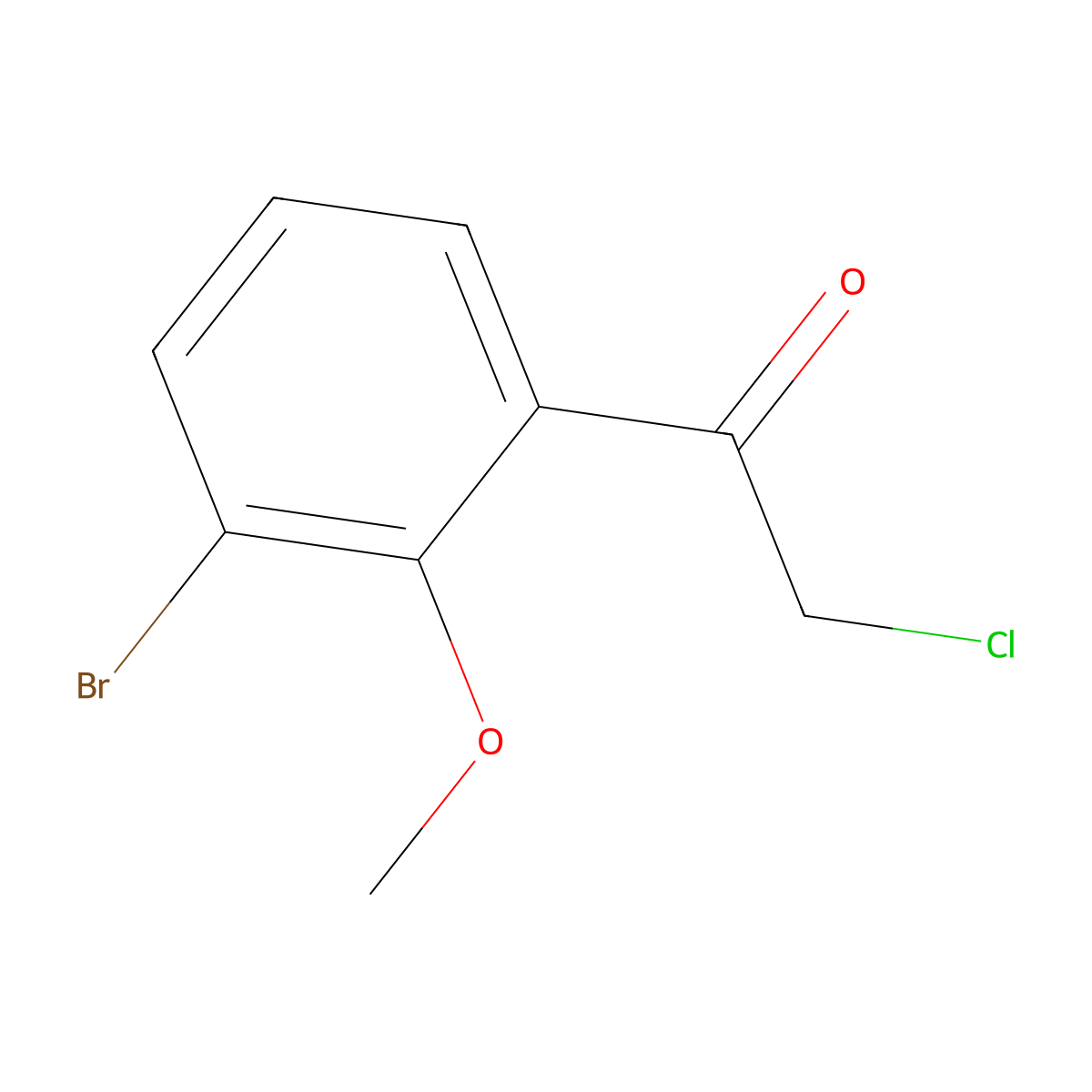 1-(3-Bromo-2-methoxyphenyl)-2-chloroethanone molecular structure, CAS 267651-24-1