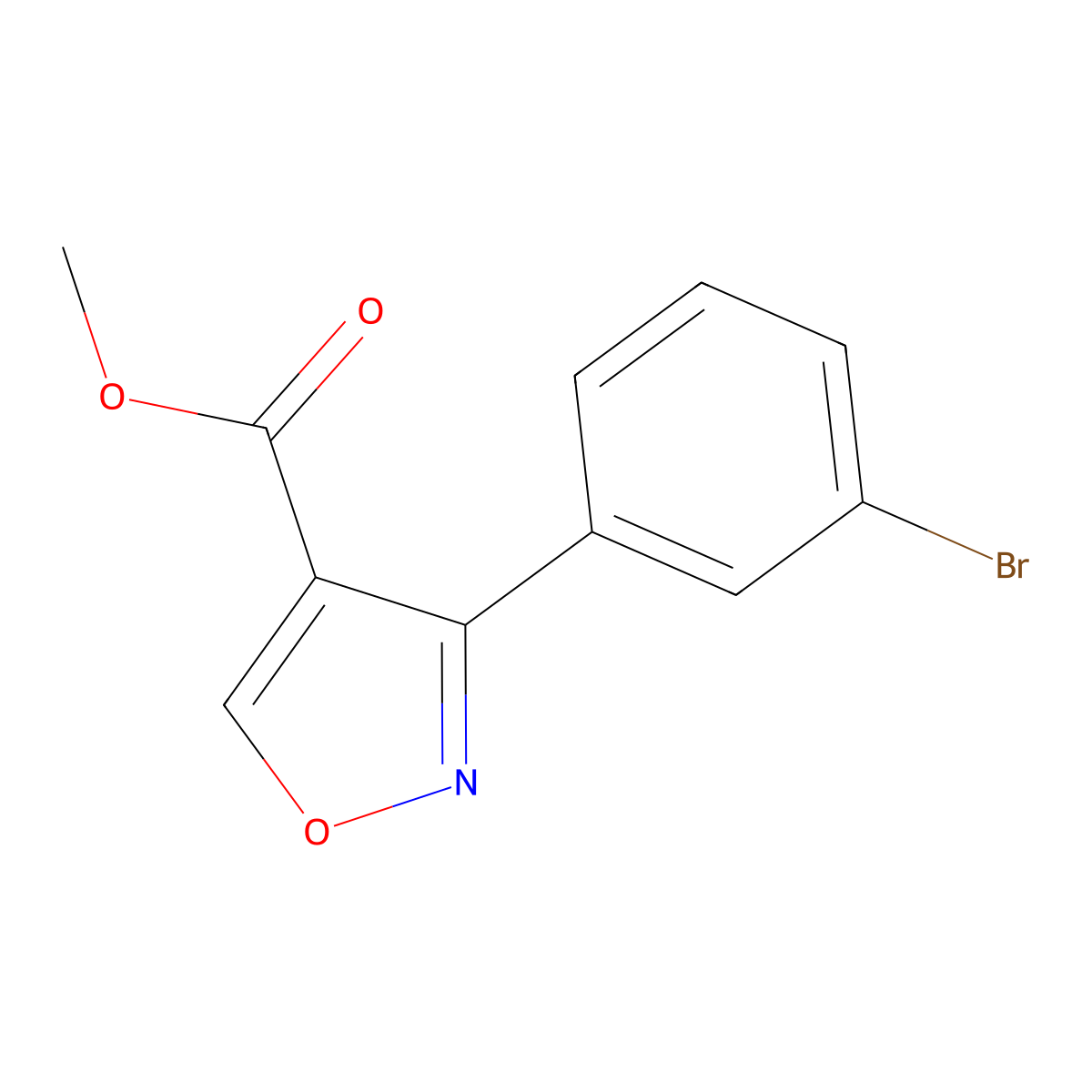 Methyl 3-(3-bromophenyl)isoxazole-4-carboxylate molecular structure, CAS 267651-85-4