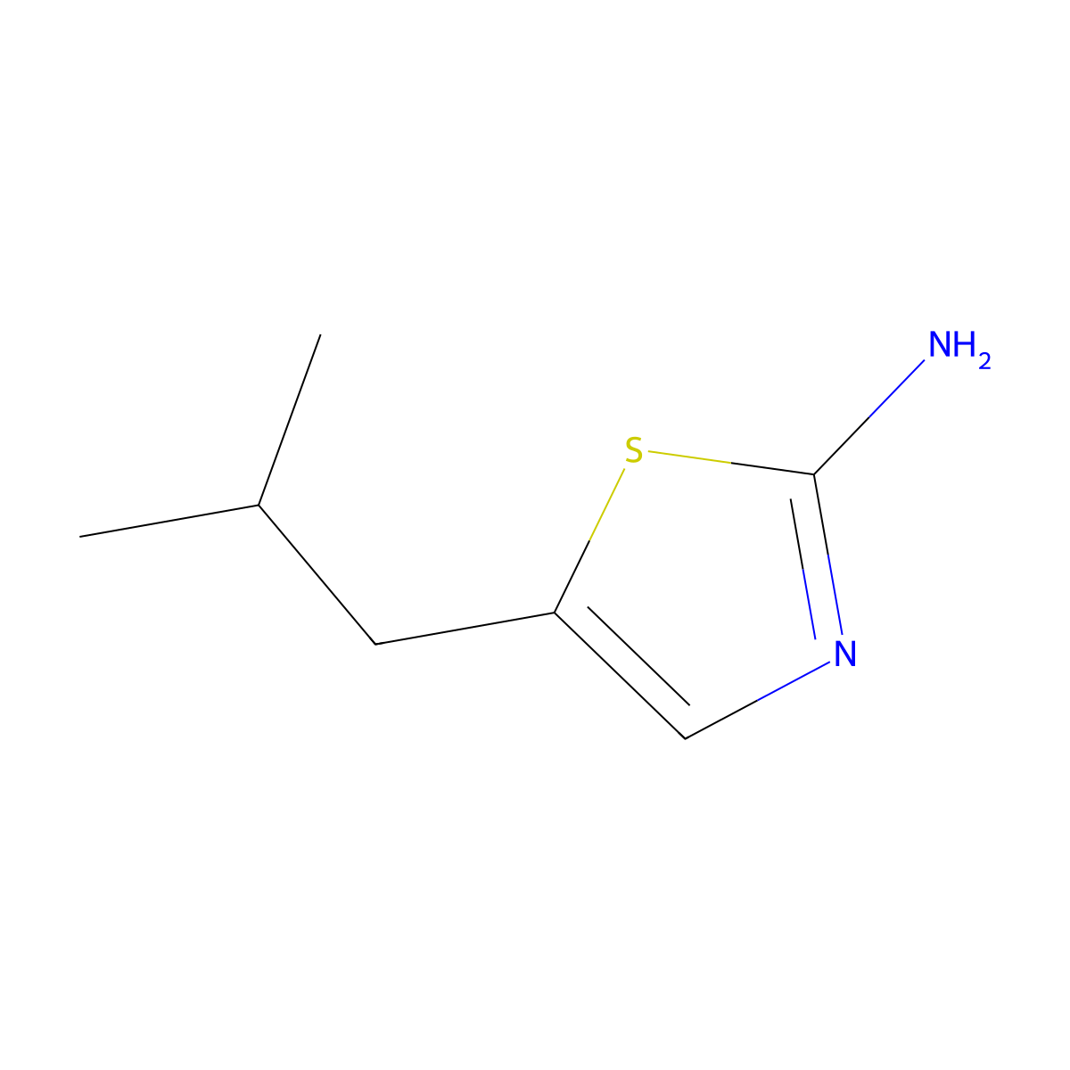 5-(2-Methylpropyl)-1,3-thiazol-2-amine molecular structure, CAS 267658-06-0