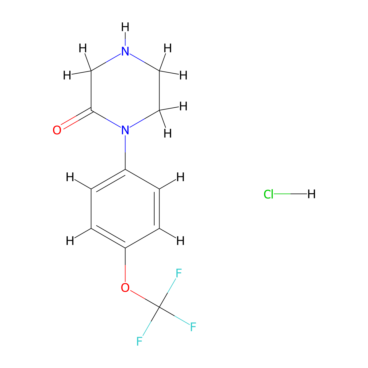 1-(4-(Trifluoromethoxy)phenyl)piperazin-2-one hydrochloride molecular structure, CAS 267659-71-2