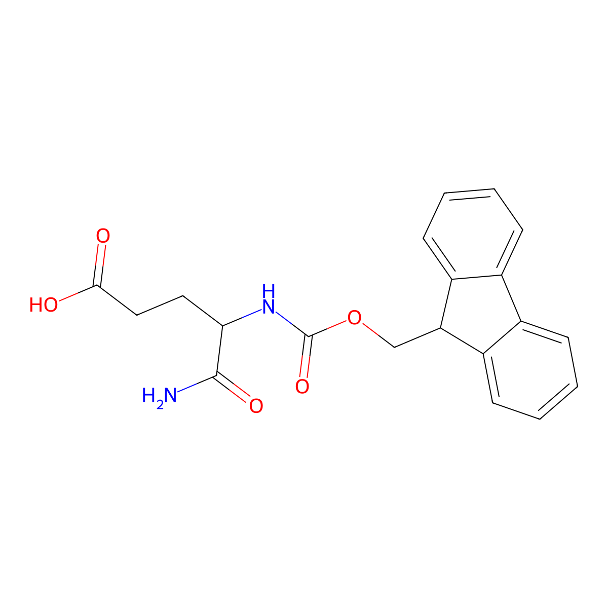 5-amino-4-[[9H-fluoren-9-ylmethoxy(oxo)methyl]amino]-5-oxopentanoic acid molecular structure, CAS 267663-37-6