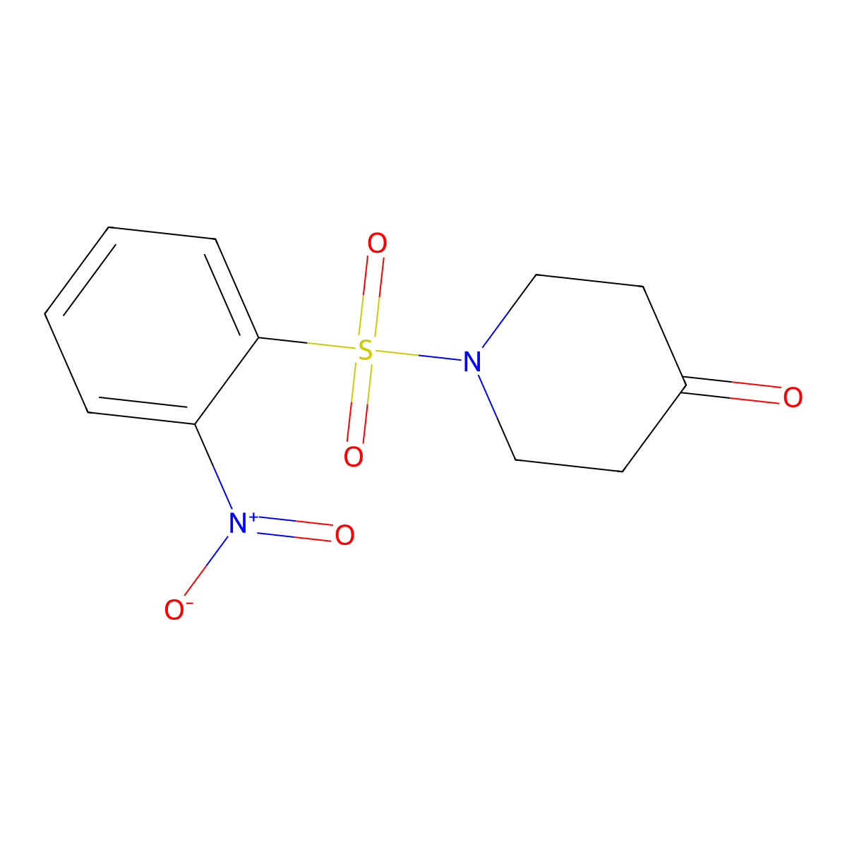 1-((2-Nitrophenyl)sulfonyl)-4-piperidinone molecular structure, CAS 267666-09-1